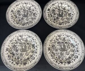 RARE Burleigh Black Regal Chinese Peacock Stonewall Kitchen Set of Bowls England